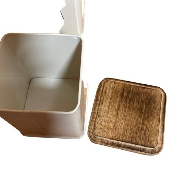 Canisters Coffee & Sugar Metal White with Black Letters NEW! - Picture 3 of 4